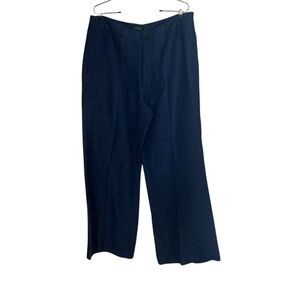 Ralph Lauren women’s pants 100% linen blue denim wide leg flares boho size 16